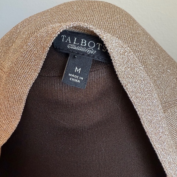 Talbots Gold Shimmer Cardigan - Size M - Picture 5 of 6